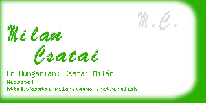 milan csatai business card
